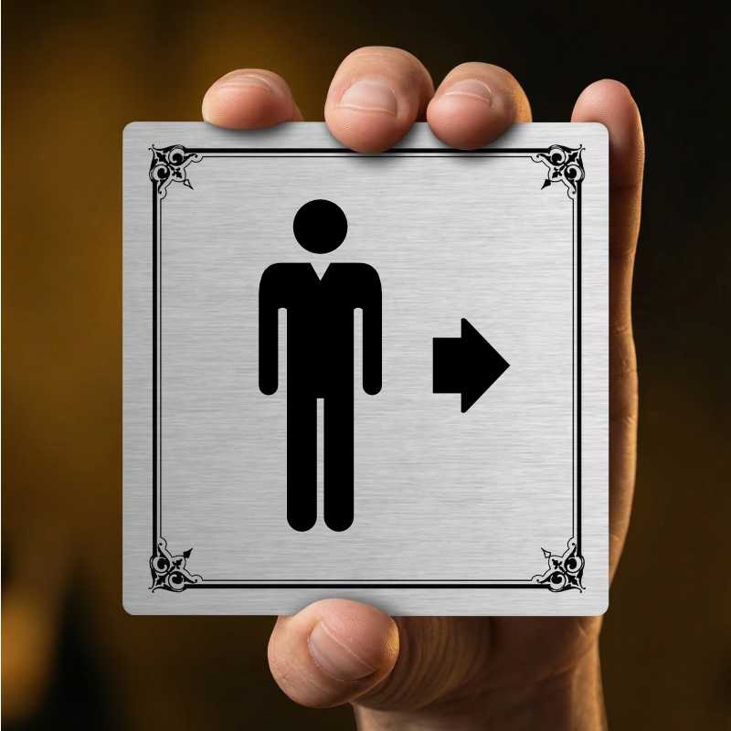 WC muži vpravo, 118x118mm, zlatá, Kansas